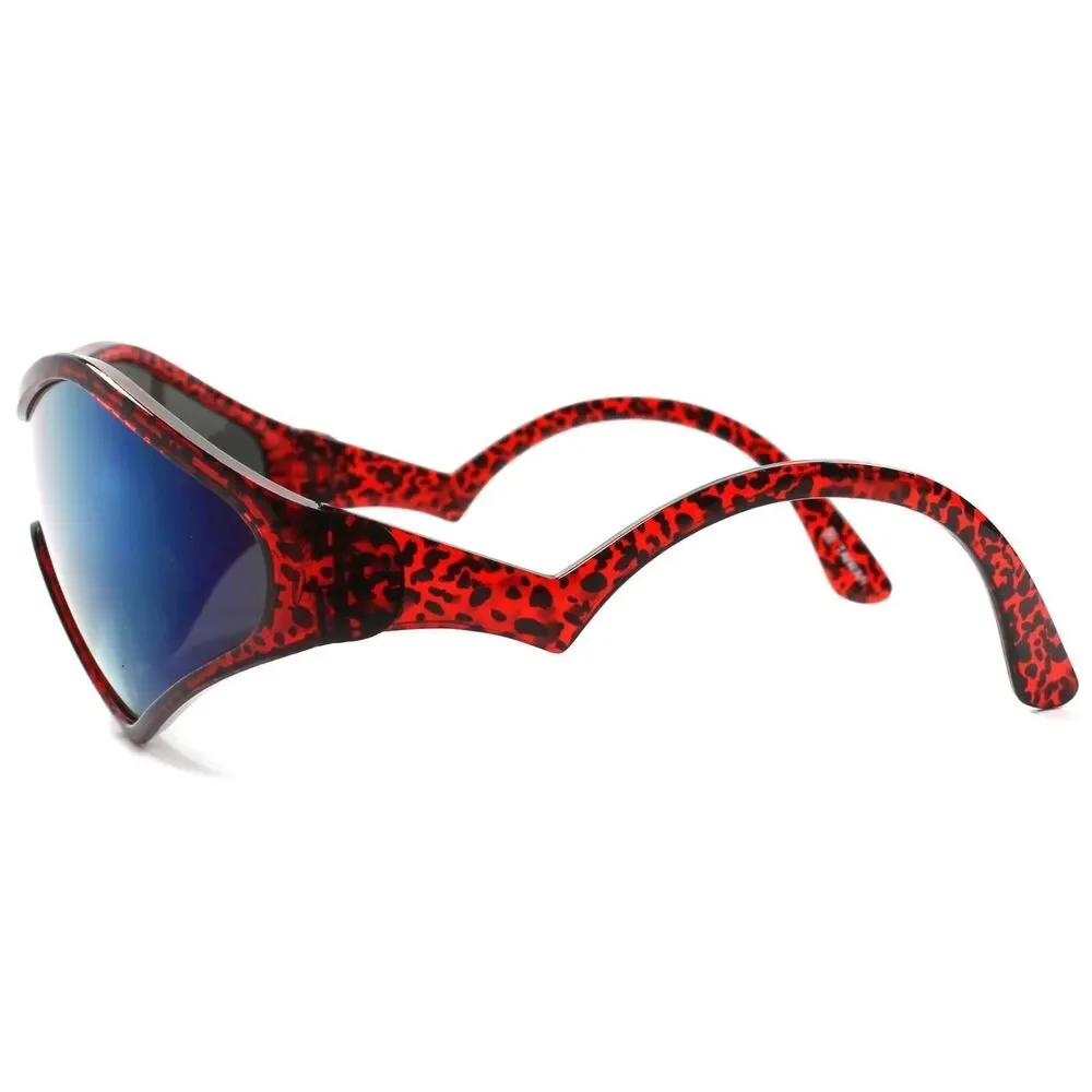 Costume Party Rave Funky Alien Cosplay Retro Futuristic Red & Green Sun Glasses
